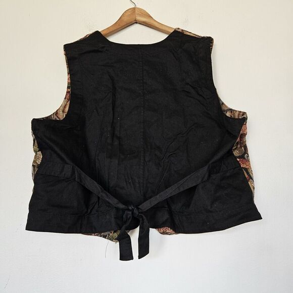 Vtg Karen Scott Tapestry Vest Womens Size 3X Americana Regency Boho Artsy - Picture 5 of 8